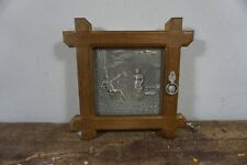 Schöner Schlüsselkasten mit Motivbild Zinnbild Eiche Eichenholz 80er Jahre