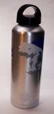 Adventuridge Alu Trinkflasche 1 Liter silber mit Isoliertasche
