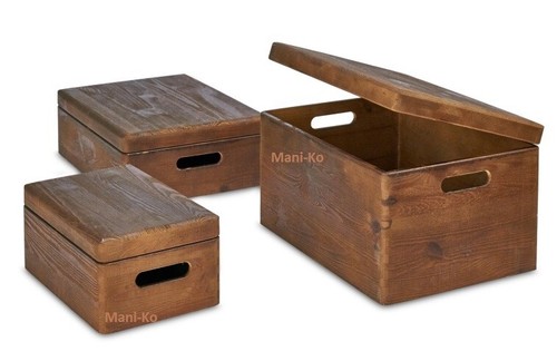 Holzkiste mit deckel griffe - holzkiste,