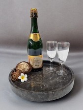 Marmor Tablett rund schwarz