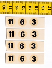 Beschr. "Start-Nummern 11, 6 und 3" f. div. Fabrikate Decals / Schiebebilder