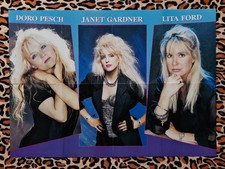 .. DORO PESCH .. JANET GARDNER ( VIXEN ) .. LITA FORD .. * Poster * 79 x 56