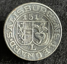 Vintage Knopf 'Münze wie Salzburg Wappen '1512' Österreichische Militäruniform