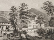 Dorfansicht Bad Peterstal, Stahlstich Romantik Landschaft Unbekannt (19.Jhd)