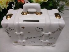 Spardose Koffer Hochzeit weiß