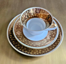  WEIMAR PORZELLAN HARMONIE  2220 Sammeltasse Sammeltassengedeck üppiger Goldrand