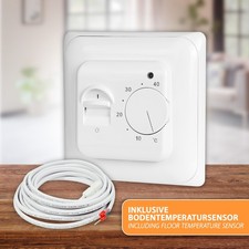 Raumthermostat Temperaturregler Regler Fußbodenheizung Bodenfühler Analog B-Ware