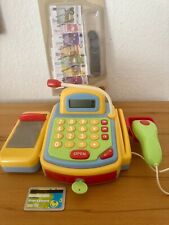 Kaufmannsladen-Kinder Registrierkasse-Kasse+Scanner+NEU Geld-Karte-Kassenband