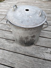 großer Wecktopf ( Pflanztopf ) mit Deckel , verzinkt,  aus DDR Zeiten