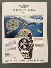 Breitling Chronomat GT Concorde Air France 1997 Vintage Watch Ad Werbung Reklame