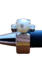 Weißgoldring 585  mit Perle