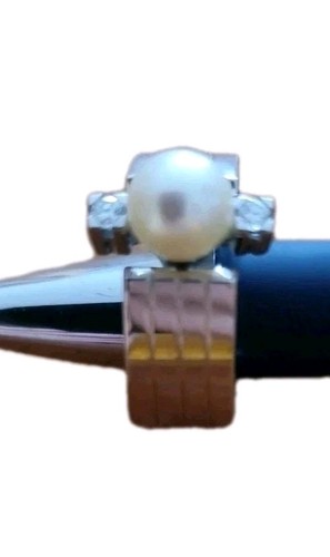 Weißgoldring 585 mit - mit, perle
