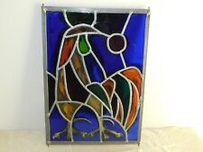 Dekorativer "Hahn"  mit buntem Glas Bleiglas Fensterbild sigi. Hanns Studer !