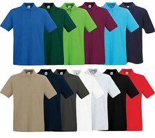 4er FRUIT OF THE LOOM PREMIUM POLOSHIRT M L XL XXL XXXL 100% BAUMWOLLE SHIRTS