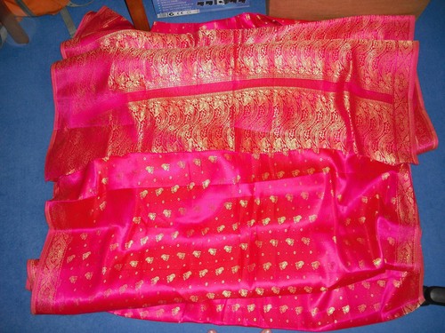 Brokat sari farbe pink gold - sari,