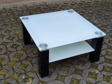 Couch Tisch Wohnzimmertisch Quadratisch 70 x 70 cm Milchglas