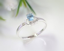 Ring Silber 925 Kristall blau