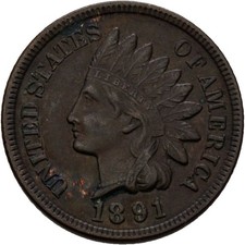 Usa cent 1891 - usa, head