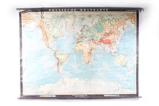 Lehrtafel Schulwandkarte Physische Weltkarte Unterricht Wandkarte Rollkarte