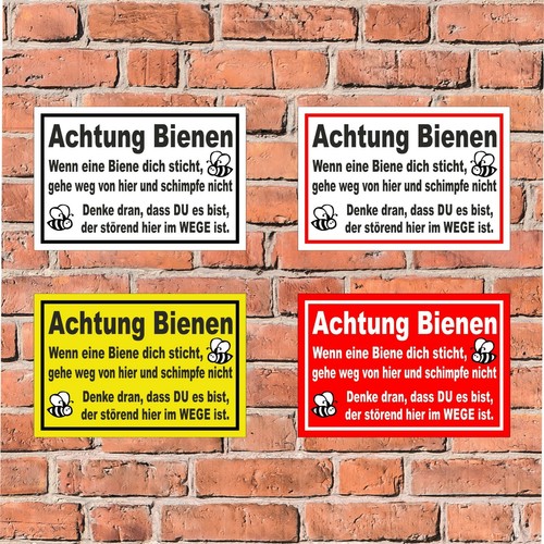 Schild achtung bienen - achtung,