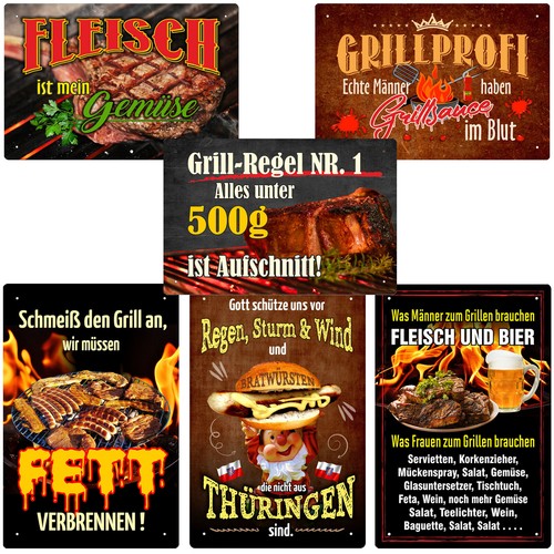 Grill blechschild 20x30cm - grill,