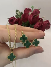 Fein 925 Silber Ring  Malachit grün Ring  Kleeblatt Form Ring