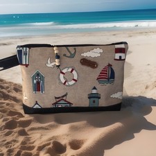 kosmetiktasche damen Maritim Neu Selbstgenäht