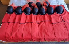 10 Fräcke Rot für Karneval, Fasching, mit schwarzen Melonen, Gruppenkostüm