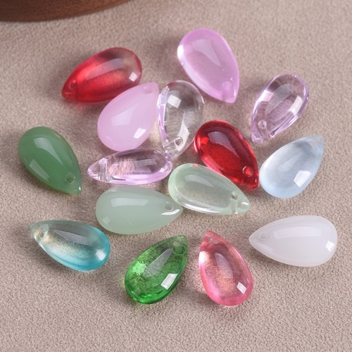 Stk 14x8mm tropfen lampwork - 14x8mm,