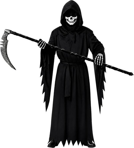 Sensenmann kostüm set schwarz - sensenmann,