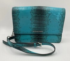 Michael Kors Crossbody Umhängetasche Blau Schlangenmuster Damen Original *Lesen