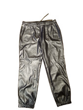 Tolle Hose von Cambio, Lederoptik, silberfarben, Gr. 44, neu