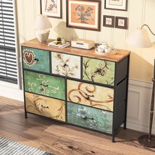 Kommoden Vintage mit 7 Schubladen Sideboard Schrank Wohnzimmer Anrichte Buffet