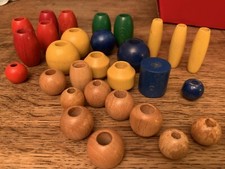 Holzperlen bunt  Holzkugeln  verschiedene Größen und Formen  Ketten Auffädeln