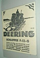Kleine alte Reklame Deering Schlepper Traktoren Landwirtschaft