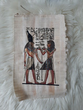 Handbemaltes Bild Papyrus Ägypten Gottheiten Ra Pharao goldene Details