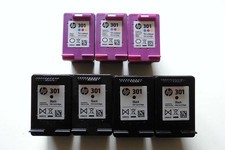 7x HP 301 leere originale Druckerpatronen (schwarz/black & tri-color/Farbe)