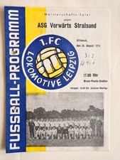 1. FC Lok Leipzig - Vorwärts Stralsund Programmheft 28.08.1974 DDR-Oberliga