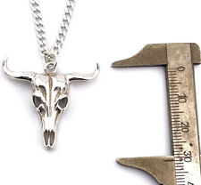 Büffelkopf / Schädel aus Sterlingsilber mit Kette 50cm Herrenkette