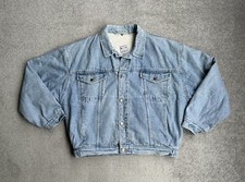 MUSTANG Herren Vintage Jacke Jeansjacke Gr. XL Teddy Fell Sherpa 4320 Blau Denim