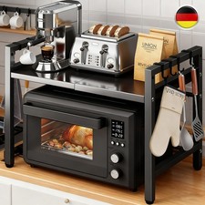 Mikrowellen Regal Mikrowellenschrank Organizers Stehend Küchenregal mit 8 Haken