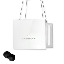 Dunstabzugshaube Inselhaube 40cm Edelstahl weiß Glas Umluft LED Touch Display