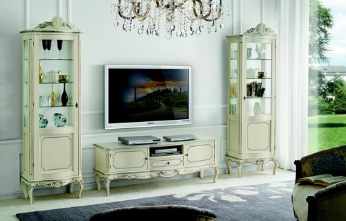 Wohnwand 3tlg rtv - 2x, vitrine