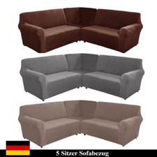 5 Sitzer Sofabezug Elastische Sofahusse Stretch Abdeckung Für L Form Ecksofa DE