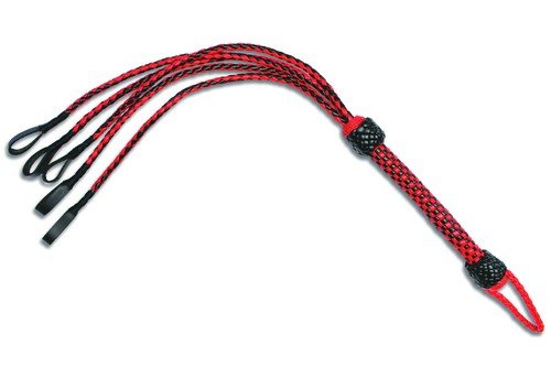 Peitsche 5zügig schwarz rotes - peitsche, schwarz/rotes