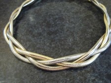 Aparte Halskette geflochten dreifarbig Rosegold Weißgold Gelbgold