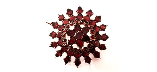 Jugendstil granat brosche - °,