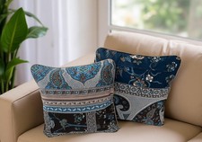 BASSETTI Kissenhülle 40x40 GENOVA B1 Blau KEDER Kissen Hülle Bezug Bunt NEU