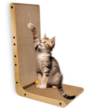 Kratzbrett für Katzen Kratzpappe L förmig Kratzmatte Kratzmöbel Katzenkratzbrett