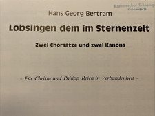 9 Chornoten gebr. - Hans Georg Bertram - "Lobsingen dem im Sternenzelt"